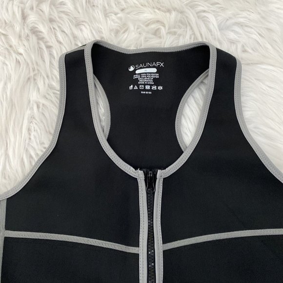 SaunaFX womens XL Slimming Sweat vest workout shaper zip front - Picture 3 of 9